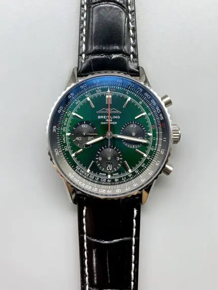Breitling Navitimer B01 Chronograph 43 Green Dial – 904L Steel Casing （1;1Super Clone）