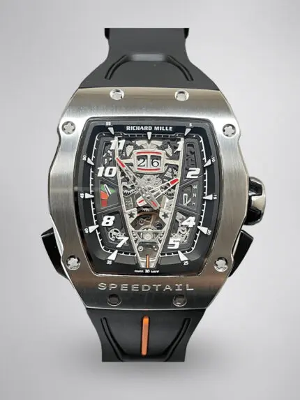 Luxury Best Richard Mille RM 40-01 Replica McLaren Speedtail – Water-Drop Case, Black Rubber Strap, Swiss Movement