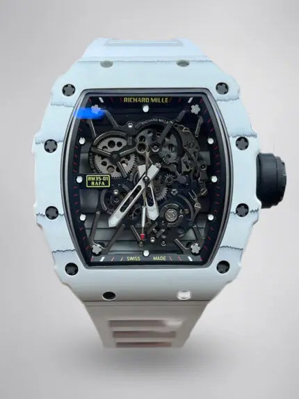 Best Replica RICHARD MILLE RM35-01 White Carbon Skeleton Dial Watch – Super Clone Quality