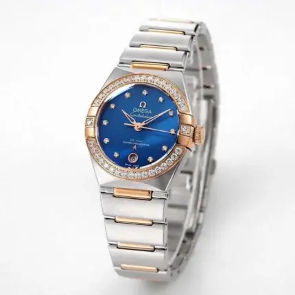 Omega Constellation 29mm Blue Dial Two-Tone