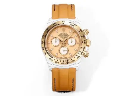 Rolex Daytona Carbon Fiber Custom Edition – Champagne Dial, Brown Strap, Enhanced Night Glow Case