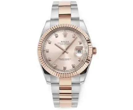 Rolex Datejust 41mm Two-Tone Rose Gold and Stainless Steel Watch with Diamond Dial