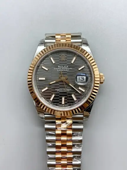 Rolex Datejust 41MM Two Tone Rose Gold Plating Fluted Dial Watch(1:1Super Clone )