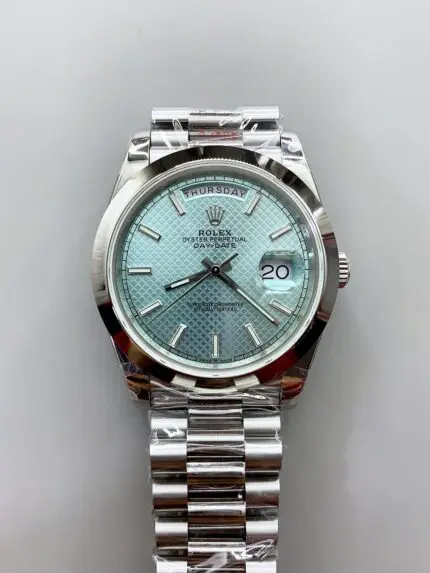 Rolex Day Date Presidential M228206-0004 904L Steel 40MM – Light Blue Dial （1:1Super Clone）