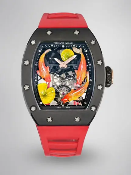 Replica Richard Mille RM S10 Koi Tourbillon Watch – Red Rubber Strap, AAA Quality