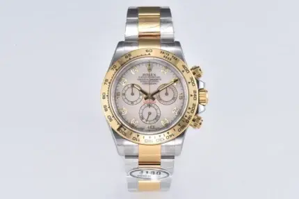 Rolex Daytona Watch with Moissanite Diamonds – Two-Tone with Mother-of-Pearl Dial