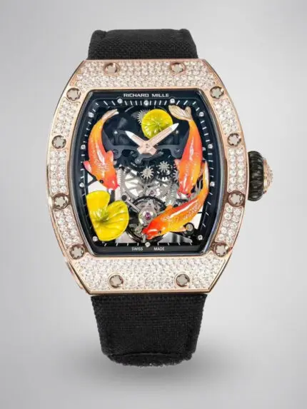 Replica Richard Mille RM S10 Koi Tourbillon Watch – Rose Gold & Diamond