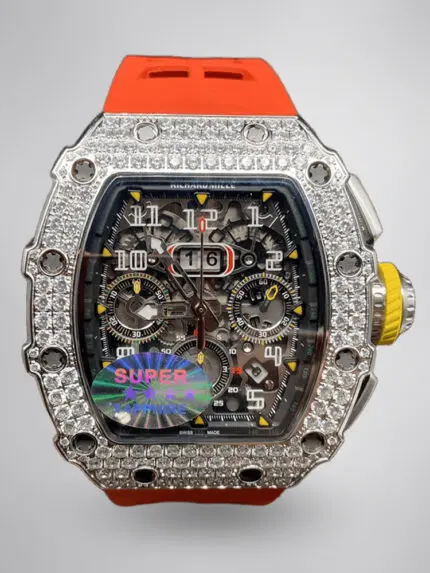 Replica Richard Mille RM 11-03 Men’s Watch with Diamond Bezel And Skeleton Dial Design