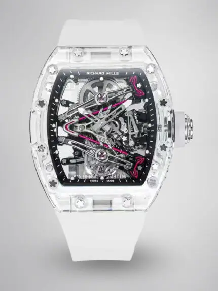 Richard Mille RM38-02 Tourbillon Replica Watch with Crystal Case – Pink Theme